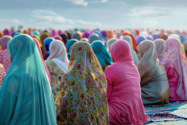 A group of people wearing colorful scarves and turbans