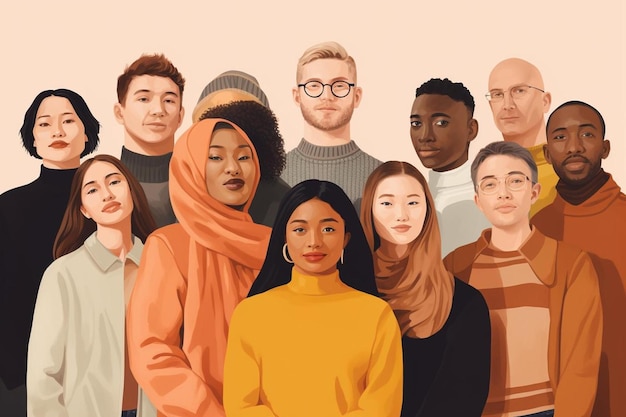 Photo a group of people with a yellow sweater and a black shirt with the words 