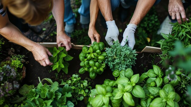 A Group of People Working in a Garden