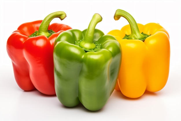 a group of peppers sitting next to each other