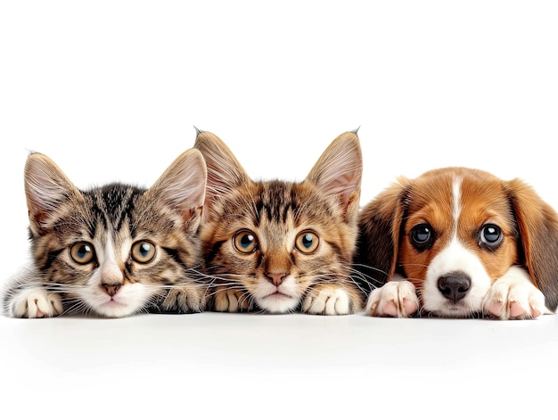 Photo group of pets peeking over a bannerxa