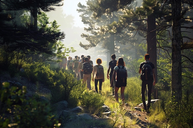 Group photo of teachers enjoying a nature hike oct