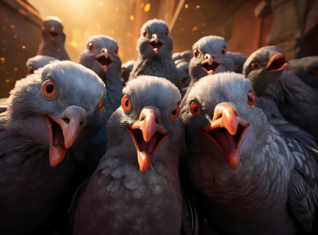 A group of pigeons