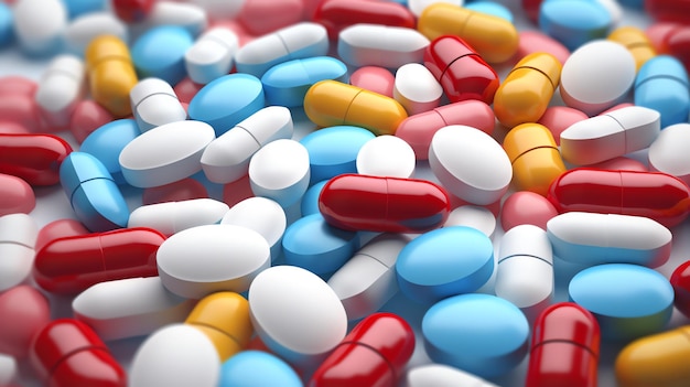 a group of pills on a surface