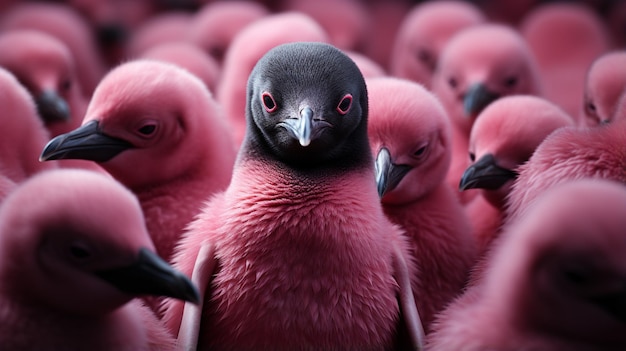 группа розовых птенцов