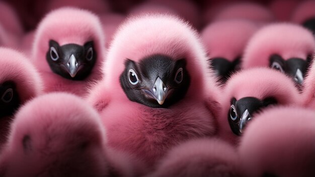 group of pink baby birds