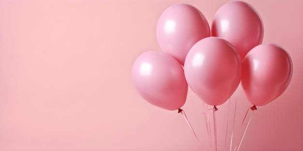 Foto un gruppo di palloncini rosa