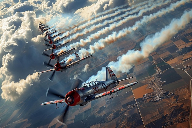 Photo a group of planes with the word air on the tail