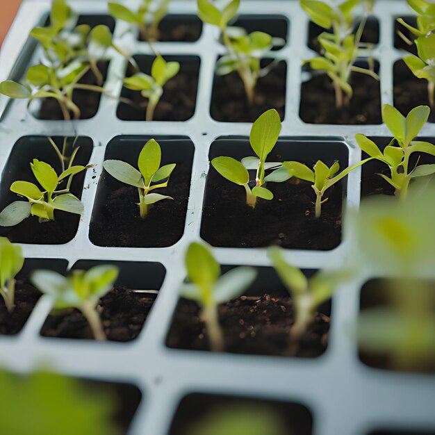 a group of plants that are in a container