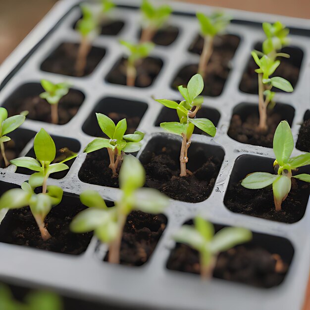 a group of plants that are in a container