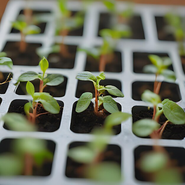 ワイヤーメッシュの上にある植物の群れ