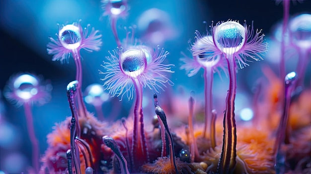 Group of Plants With Water Droplets