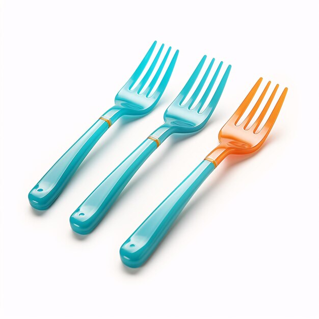 a group of plastic forks