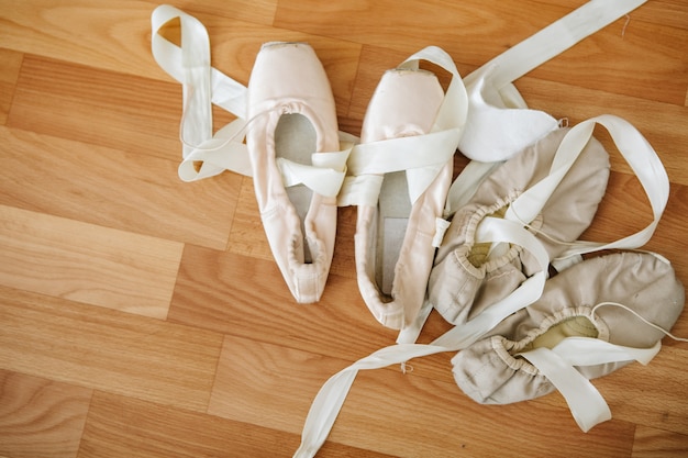 Group of pointe shoes