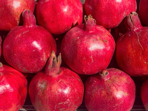 Group of pomegranates Pomegranate closeup background