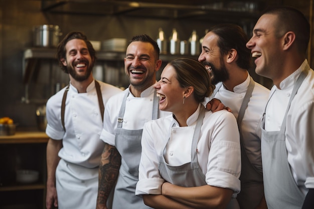 Photo a group of professional chefs generative by ai