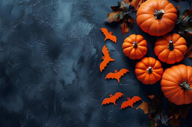 Photo a group of pumpkins sitting on top of a table