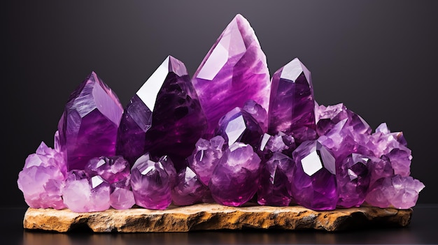 紫色の結晶のグループ