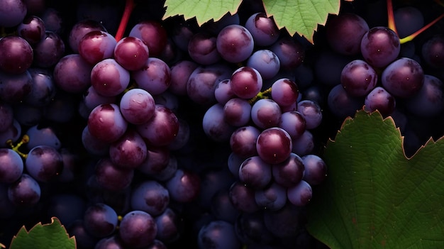 a group of purple grapes