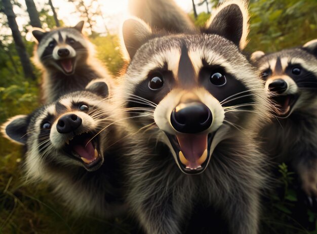 A group of raccoons