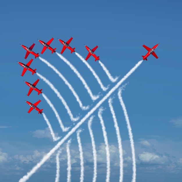 A group of red airplanes with the number 3 on them