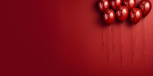 A group of red balloons on a red background