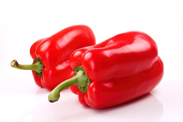 a group of red bell pepper isolated on white background