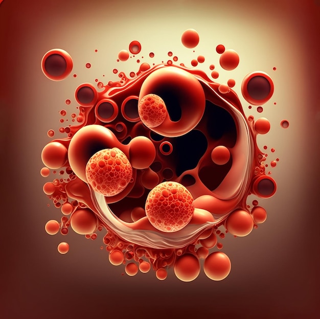 A group of red blood cells microscopic view