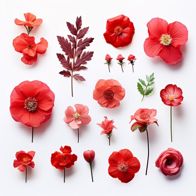 a group of red flowers