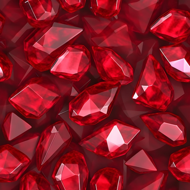 A group of red gemstones