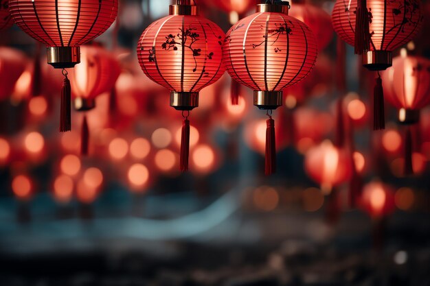 a group of red lanterns