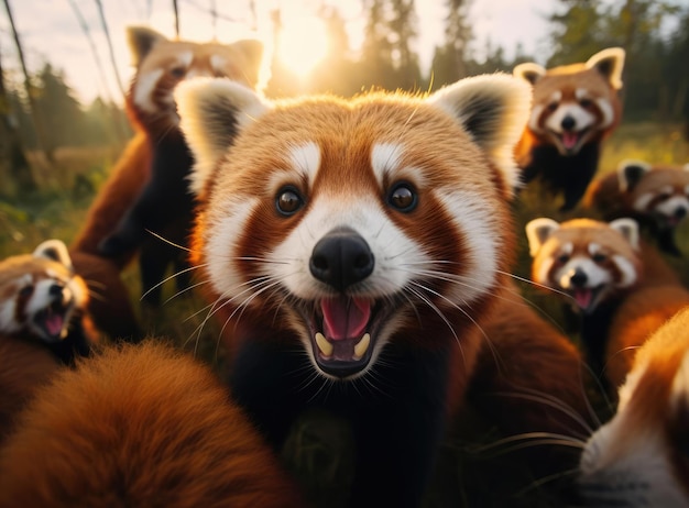 A group of red pandas