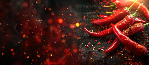 Photo group of red peppers on counter