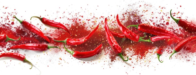 Group of Red Peppers on White Surface