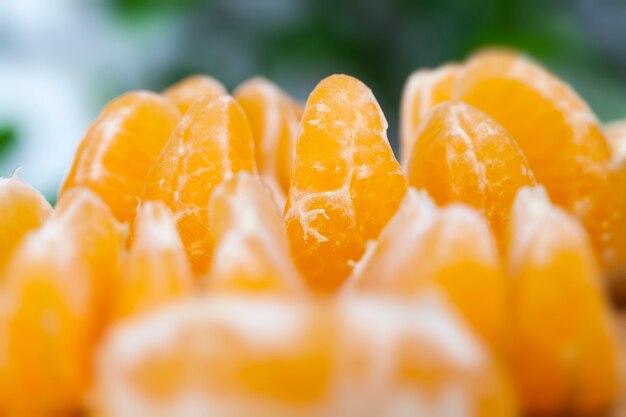 Group of ripe tangerines without peel