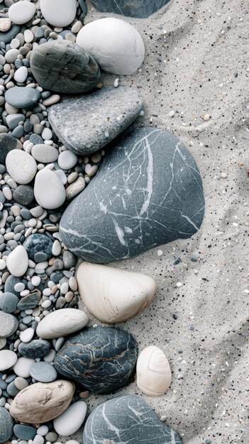 Foto gruppo di rocce sulla spiaggia ia generativa