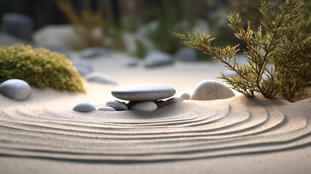 Photo a group of rocks on a table