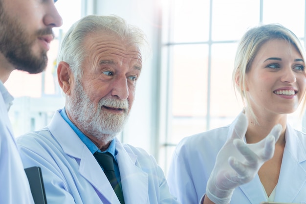 Group of scientists smiling in the laboratory