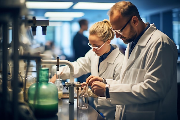 Group of scientists working in laboratory