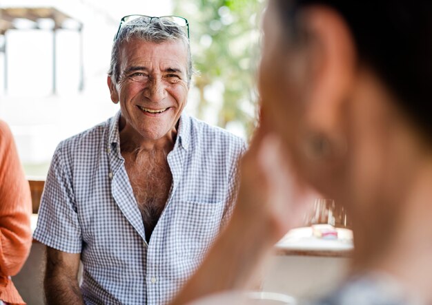 Group of senior adults talking