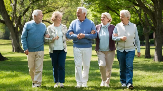 Group of seniors in a park