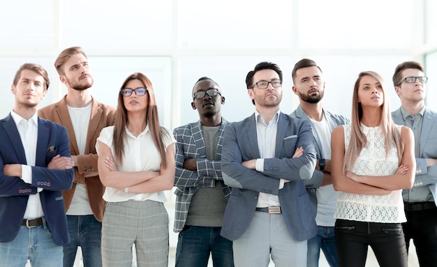 Group of serious young people