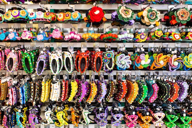 Group of several styles colorful hair clips.