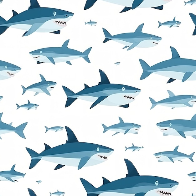 A group of sharks are swimming in a sea.