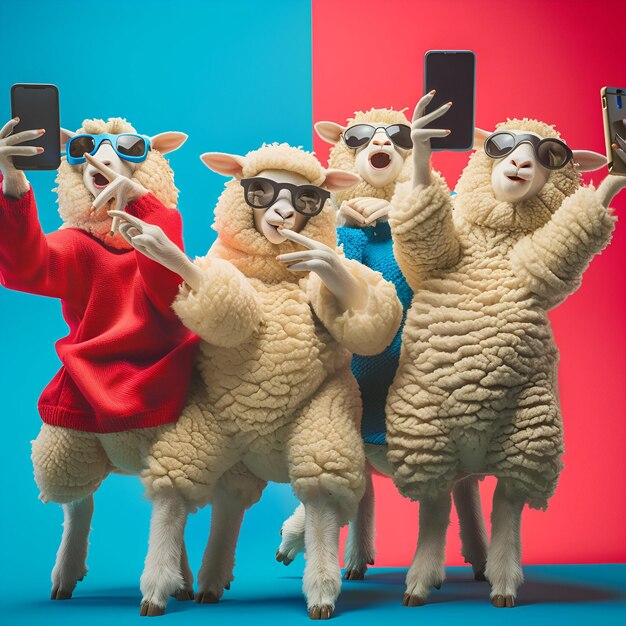Foto un gruppo di pecore celebra l'eid al adha