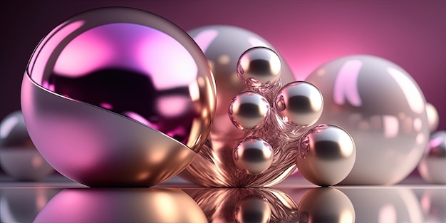 A group of shiny balls sitting next to each other generative AI