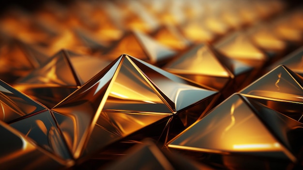 A group of shiny pyramids