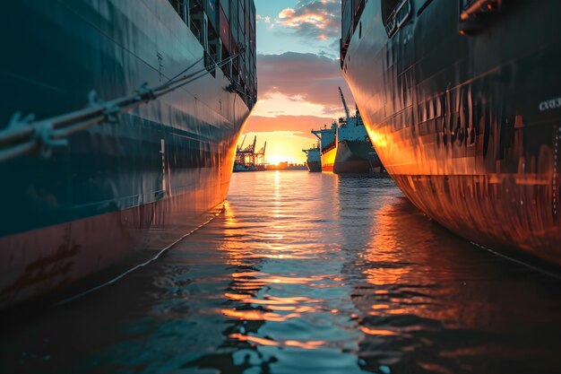 Group of Ships in the Water