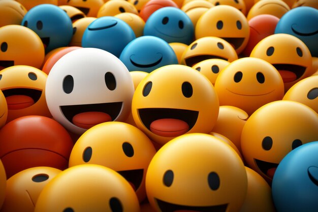 Photo a group of smiley faces with different colors