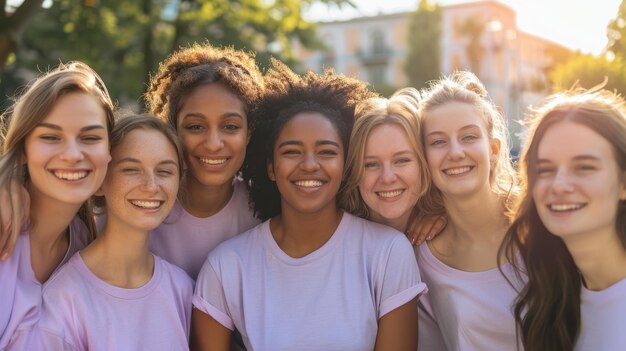 the group of smiling friends